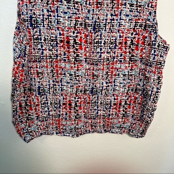 Zara Basic Sleeveless Shell Blouse Geometric - Picture 8 of 10